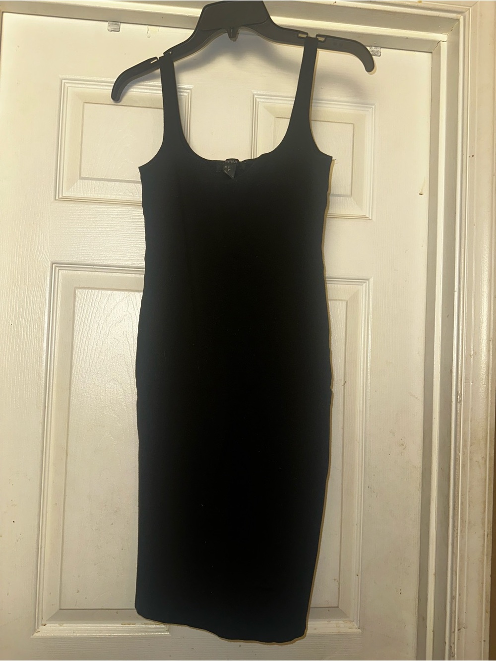 Forever 21 Black Square-Neck Tank Midi Dress